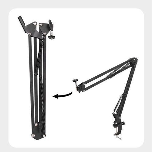 Mic Arm Microphone Stand Boom Suspension Stand With Table Clip - black