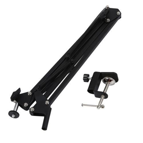 Mic Arm Microphone Stand Boom Suspension Stand With Table Clip - black
