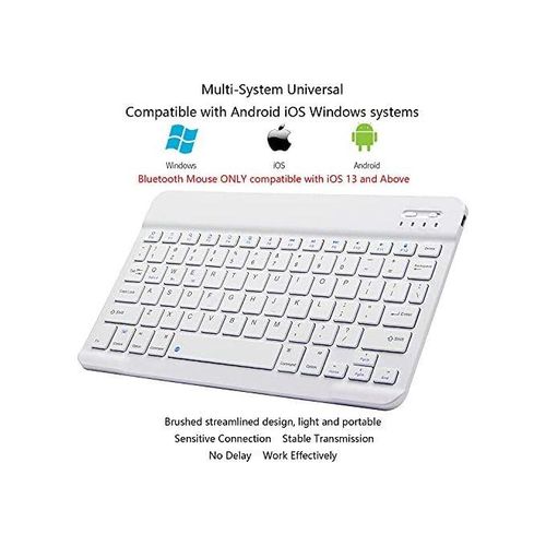 Other Wireless Bluetooth Keyboard And Mouse Set Rechargeable - White