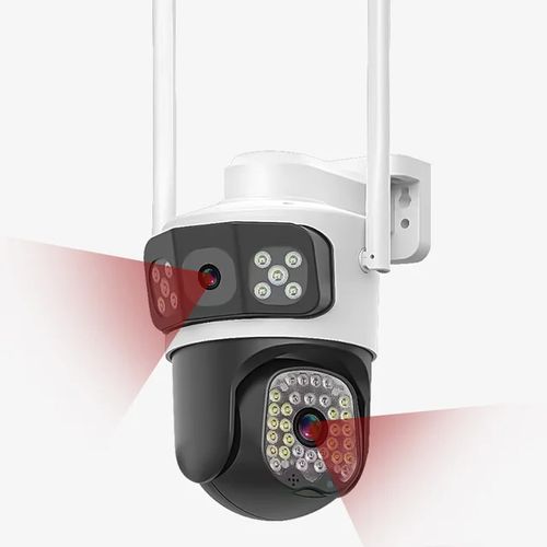 4G Security Surveillance Camera- Dual Lens- 4MP Clear Pics- white