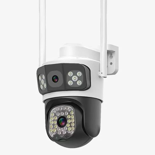 4G Security Surveillance Camera- Dual Lens- 4MP Clear Pics- white