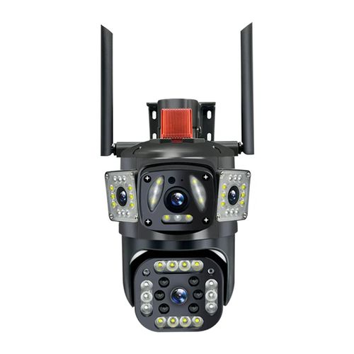 Hd CCTV Camera Outdoor Wireless 1080P Dual Lens Wifi/4G Connect To Cellphone Security Camera- Black