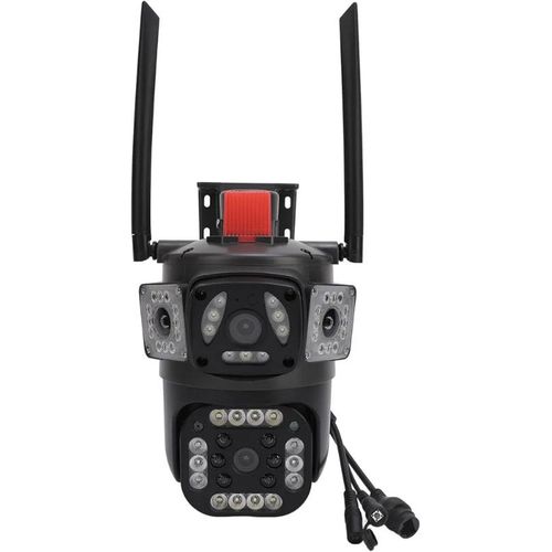 Hd CCTV Camera Outdoor Wireless 1080P Dual Lens Wifi/4G Connect To Cellphone Security Camera- Black