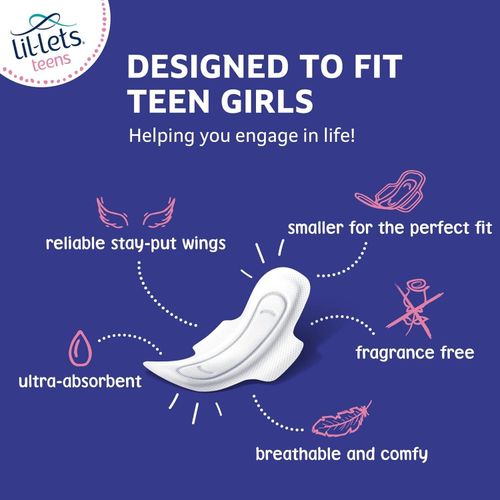 Lil-Lets Teens Night Pads With Wings - 1 Pack Of 10 Petite Pads