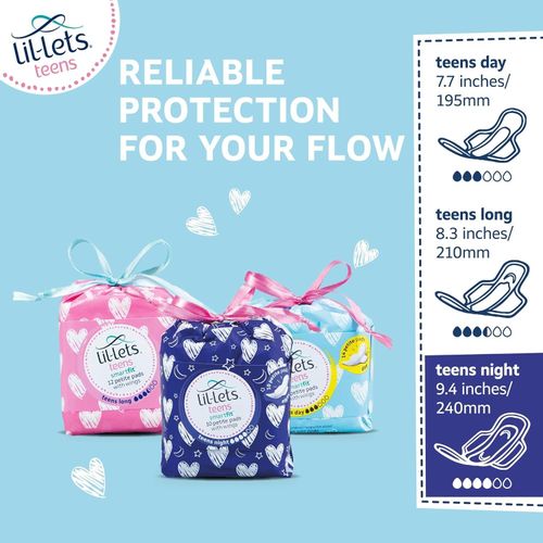 Lil-Lets Teens Night Pads With Wings - 1 Pack Of 10 Petite Pads