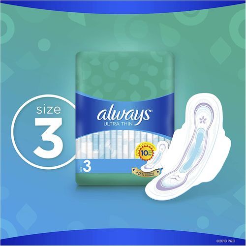 Always Ultra Thin Pads, Size 3, Extra Long, Super Absorbency, With Wings, 38 Count