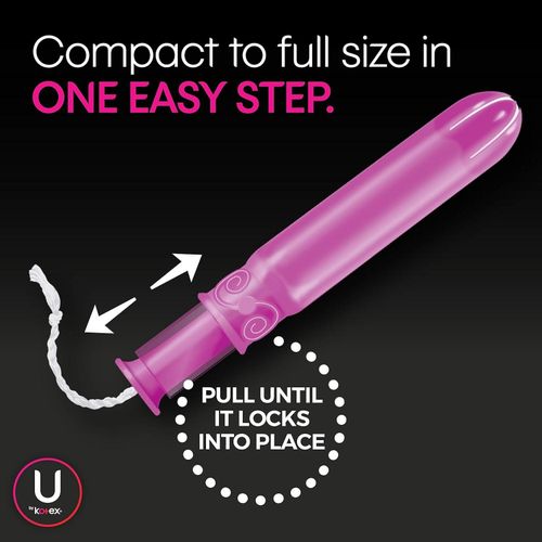 U by Kotex Click Compact Tampons, Super Plus Absorbency, Unscented, 32 Count