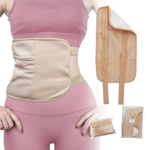 Castor Oil Packs with Adjustable Elastic Strap, Machine Washable Anti Oil Leak - khaki