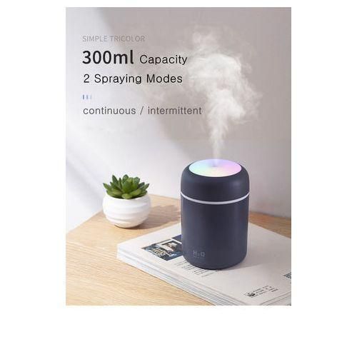 Portable Colorful Mini H2o Humidifier- Essential Oil Diffuser, 300 Ml USB Air For Bedroom, Car, Office, Desktop With Light & 2 Mist Modes - Multicolors