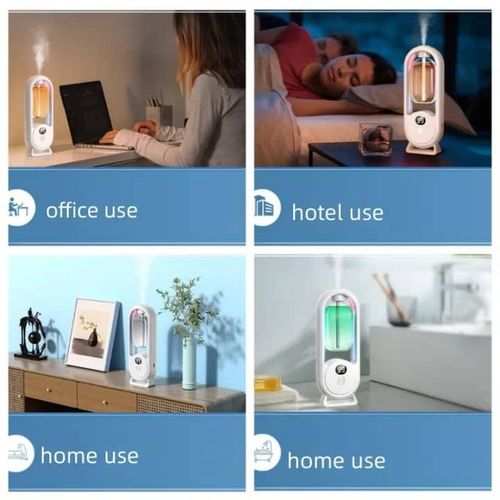 Wall Mounted Digital Display Air Freshener Aroma Diffuser Essential Oil Diffuser Auto Fragrance Dispenser Smell Eliminate Rechargeable Perfume Machine House Toilet Bathroom Remove Air Purifier Flowerdance Bedroom Household Home Living Toilet Deodorant