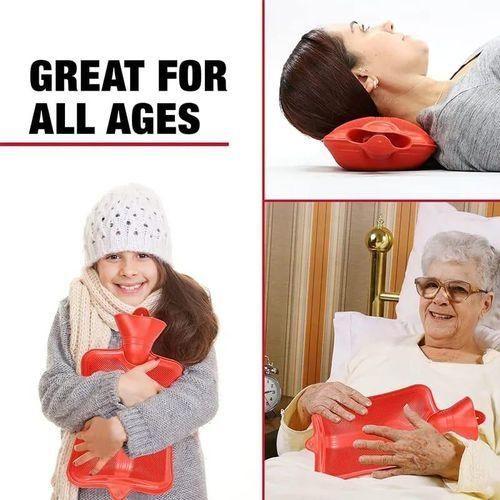 2 Litre Rubber Hot Water Bottle Bag Hand Warmers Winter Warm - Red