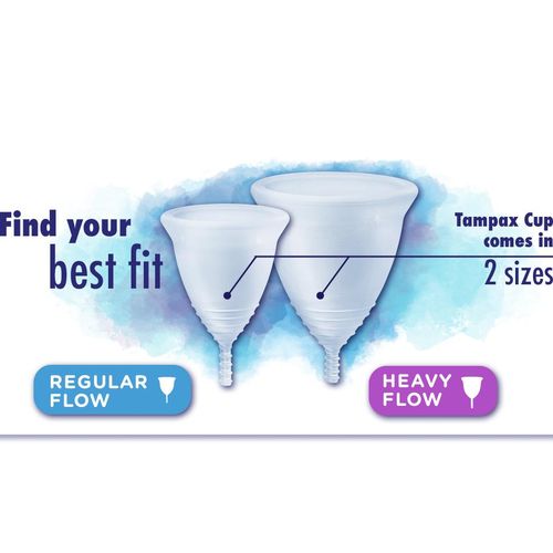 Tampax Heavy Flow, Menstrual Cup, Supplied With Carry Case – 1 Menstrual Cup