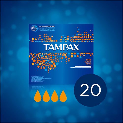 Tampax Super Plus Tampons Applicator Cardboard, 20 Each