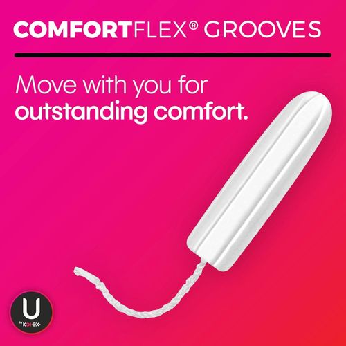 U by Kotex Click Compact Multipack Tampons, Regular/Super Absorbency, Unscented, 45 Count