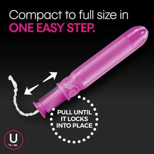 U by Kotex Click Compact Multipack Tampons, Regular/Super Absorbency, Unscented, 45 Count
