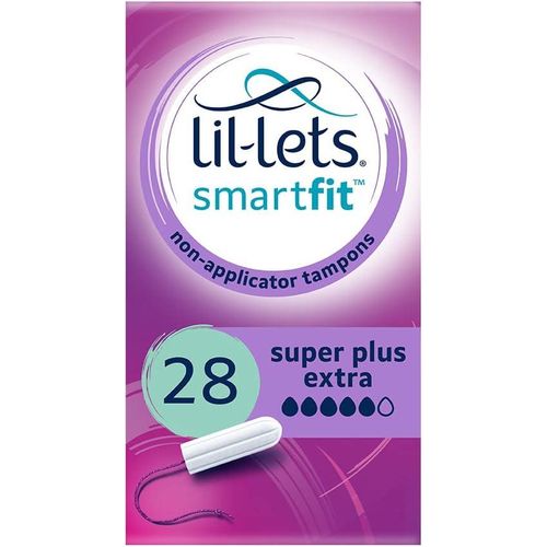 Lil Lets Non-Applicator Super Plus Extra Tampons, For Very Heavy Flow, 28 Count