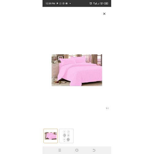 Egyptian Stript Bedsheets with 2 Pillowcase Pink