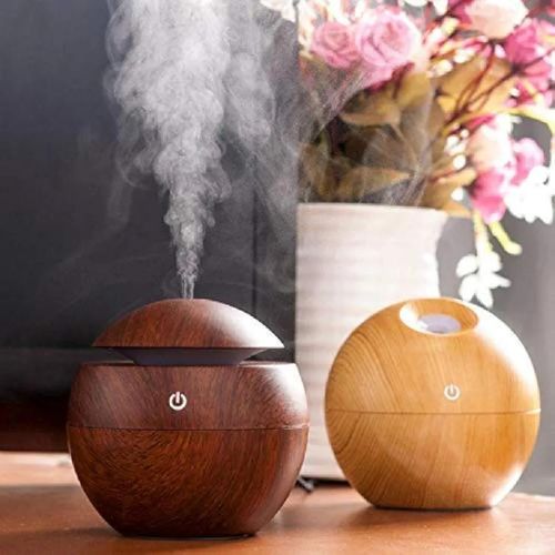 Hollow Humidifier,USB Air Purifier Portable Oil Diffuser Small Aromatherapy Atomizer with LED Light for Bedroom