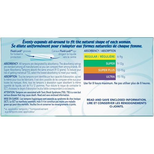 o.b. Applicator Free Digital Tampons, Super - 40 Count (US)