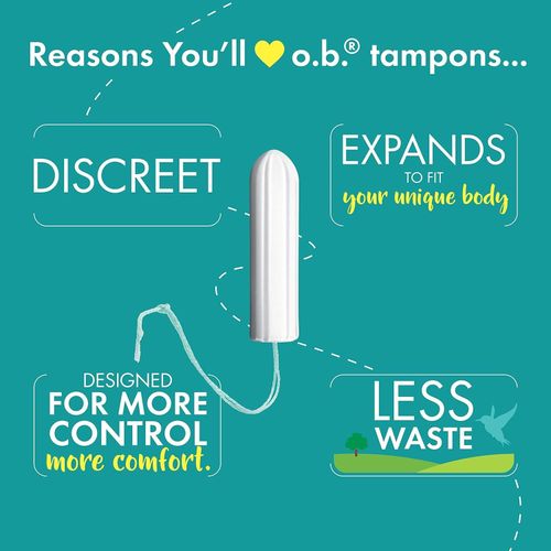 o.b. Original Super Plus For Very Strong Days, With Staydry Technology & Curved Grooves, 16 Tampons