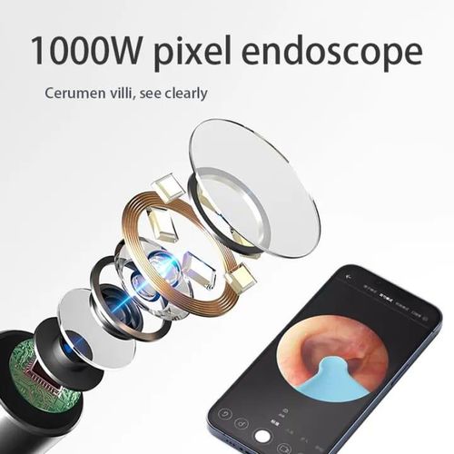 Visual Ear Wax Removal Tool With 1080P HD Waterproof Camera, Wireless Otoscope Double Quick Hand Pump,Suitable For IOS And Android Smartphones - Multicolor