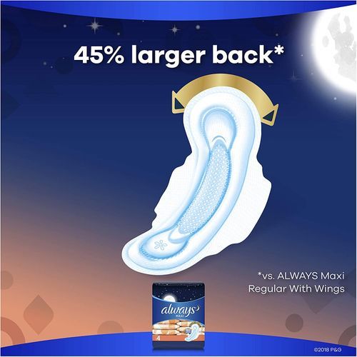 Always Maxi Overnight Pads With Wings Unscented, Size 4, 33 pieces each (US)