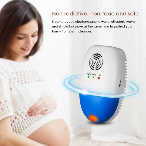 Decdeal Electromagnetic Ultrasonic Plug-in Anti Mosquito Mouse Insect Control Repellent Electric Pest Reject Bug Cockroach Repeller with Night Light AC110-250V -Multicolor