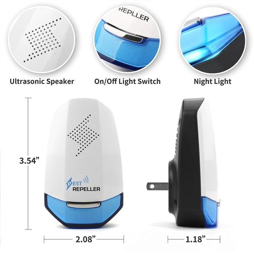 Ultrasonic Electronic Pest Repeller, Silent Electronic Pest Repellent Plug in Indoor Pest Control, Insect Mosquito Killer Machine, Mosquito Repellent for House, Office, Hotel- Multicolor
