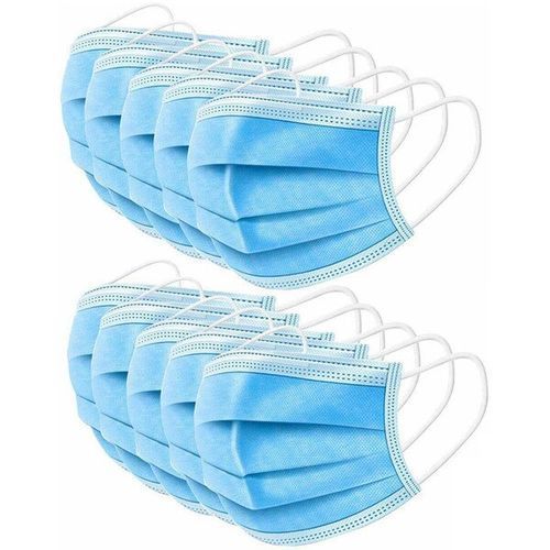 Mask 50 Pcs Disposable Protective Face Mask - Blue