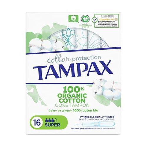 Tampax Cotton Protection Super Tampons Applicator - 16 Count