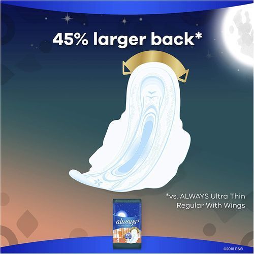 Always Ultra-Thin Pads With Wings, Size 4, Overnight Absorbency - 50 count (US)
