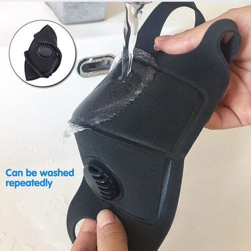 Reusable Mouth Face Dust Pollution PM2.5 Activated Carbon Filter - Black