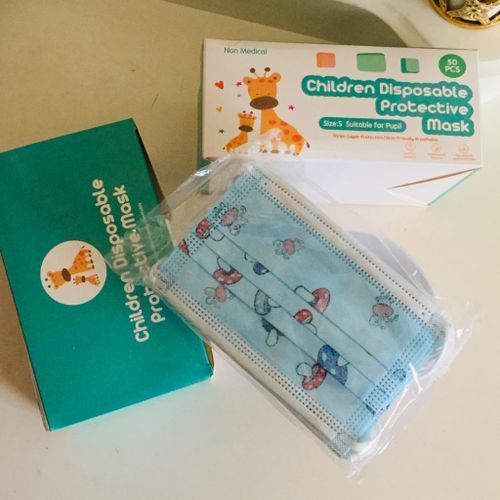 Childrens Disposable Face Masks 50 Pcs - Blue,Design May Vary