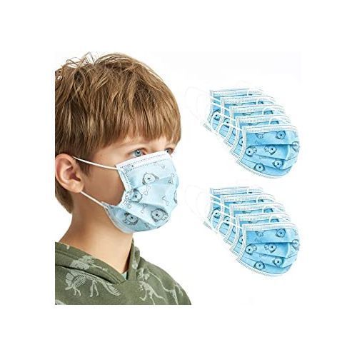 Mask 50pcs Kids Disposable Face Mask for Ages 4-12 Children - Blue