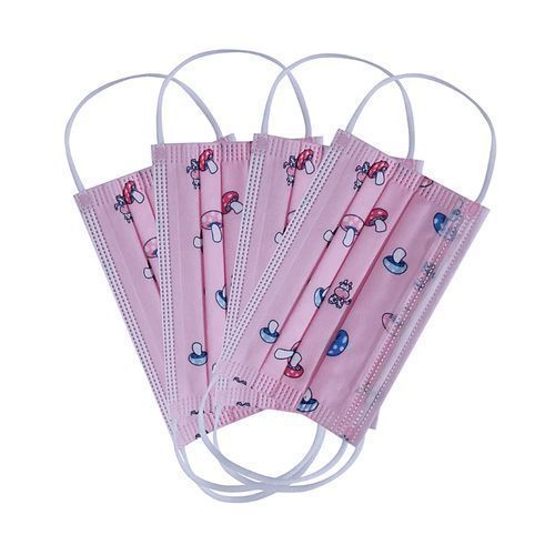 Kid's Assorted Cartoon Characters Disposable  Masks-Pink