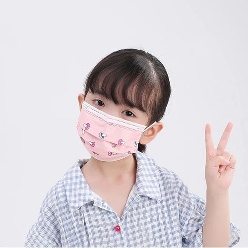 Kid's Assorted Cartoon Characters Disposable  Masks-Pink