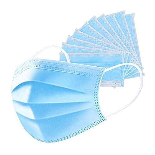 50 Pieces Of Disposable Facemask-Blue