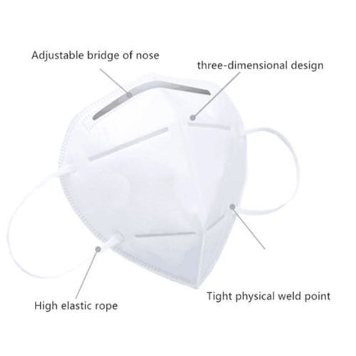 Kn-95 Protective Face Masks - Black/White, 20pcs