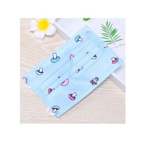Kid's Assorted Blue Cartoon Characters Disposable Mask - Blue