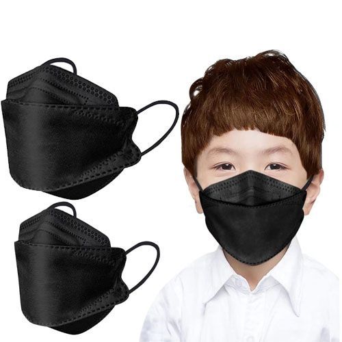 KF94 10pcs Kids Disposable Face Mask for Ages 7-13 Children - Black