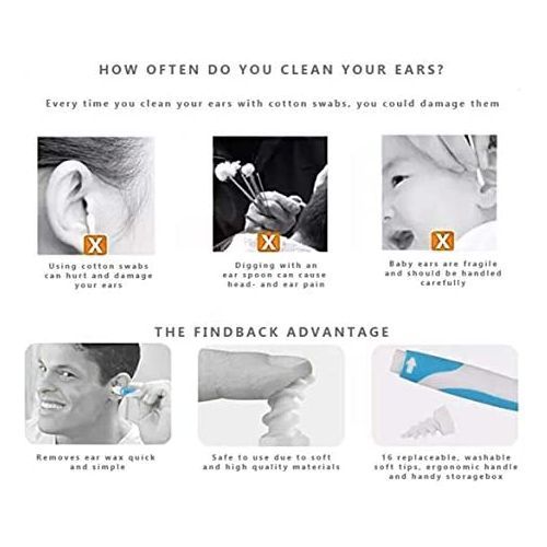 Ear Wax Remover Tool Kit Cleaner With Soft Silicone Spiral, White.
