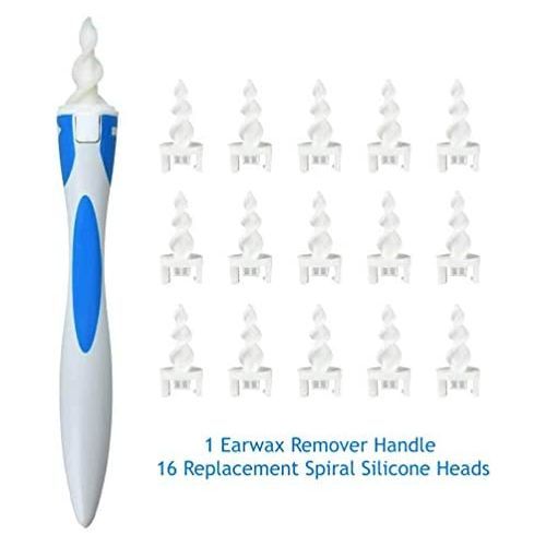 Ear Wax Remover Tool Kit Cleaner With Soft Silicone Spiral, White.