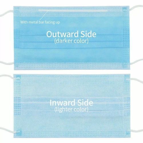 50pcs Blue Disposable Face Masks- Blue ,White