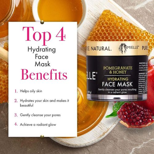 Mielle Pomegranate & Honey Hydrating Face Mask, 3.5 Fl Ounce
