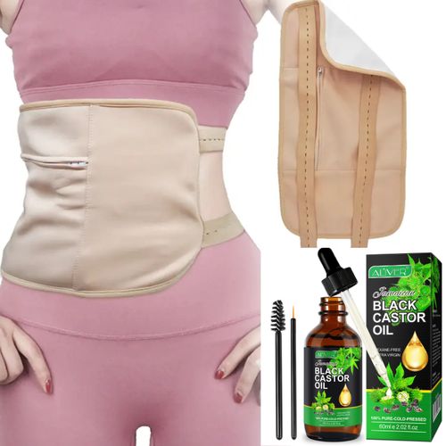 Aliver Jamaican Black Castor Oil Kit - Wrap & 60mls