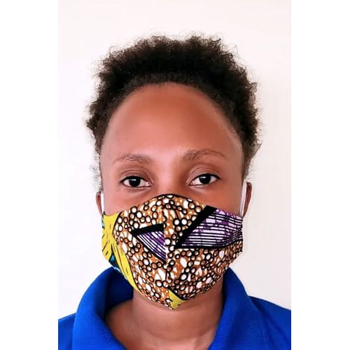 4 PC's Cotton Kitenge Face Masks - multi colour.