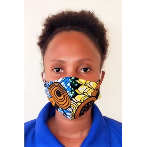 4 PC's Cotton Kitenge Face Masks - multi colour.