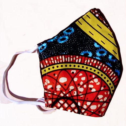 2 PC's Cotton Kitenge Face Masks - multi colour.