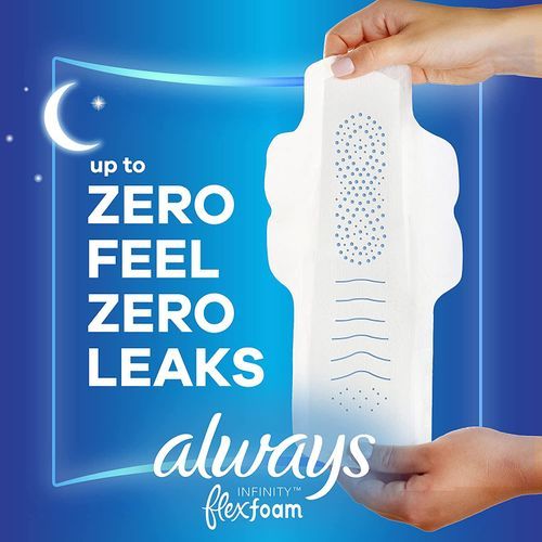 Always Infinity Feminine Pads For Women, Overnight Absorbency, With Wings, Size 4, 26 Count