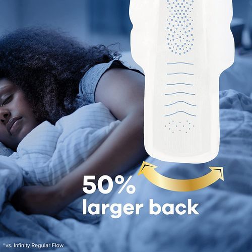 Always Infinity Feminine Pads For Women, Overnight Absorbency, With Wings, Size 4, 26 Count
